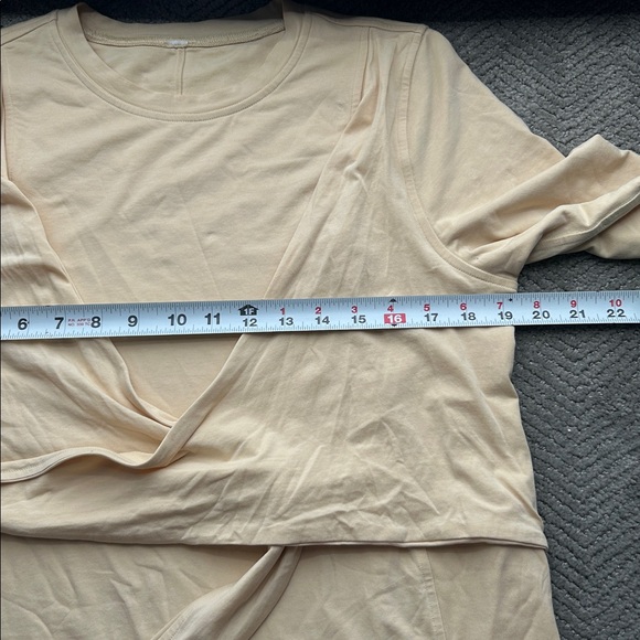 Lululemon Cotton Wrap-Front T-Shirt Dress Prosecco Pima Cotton - Picture 12 of 13